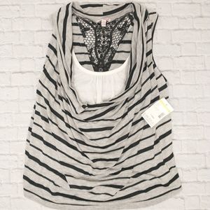 NEW BONGO Layered Cowl Neck Tank